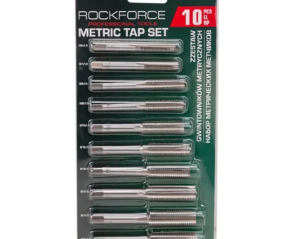Набор метчиков метрический 10пр.(М6х1, М7х1, М8х1/1.25, М10х1/1.25/1.5, М12х1.25/1.5/1.75),в блистере