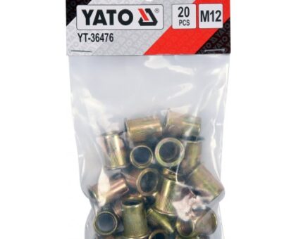 Заклепка резьбовая M12 цилиндрический бортик, сталь, 20 штук "Yato"