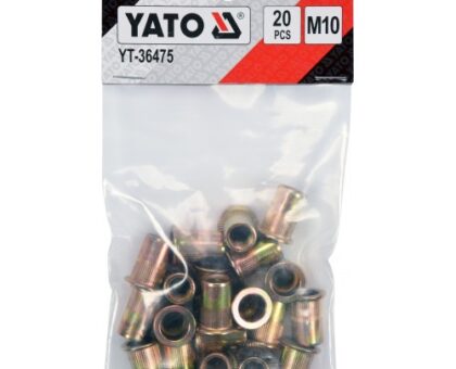Заклепка резьбовая M10 цилиндрический бортик, сталь, 20 штук "Yato"