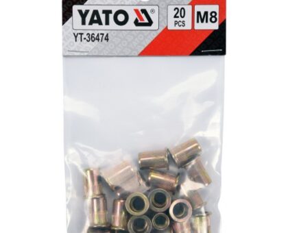 Заклепка резьбовая M8 цилиндрический бортик, сталь, 20 штук "Yato"