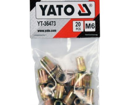 Заклепка резьбовая M6 цилиндрический бортик, сталь, 20 штук "Yato"