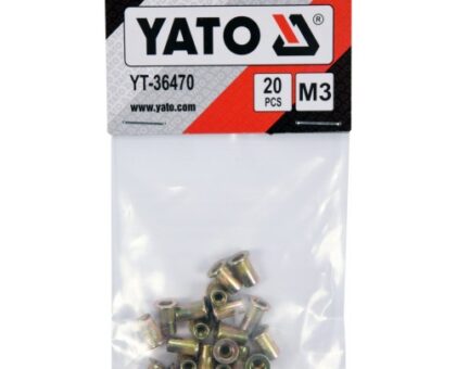 Заклепка резьбовая M3 цилиндрический бортик, сталь, 20 штук "Yato"