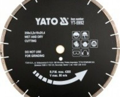 Круг алмазный 350x25,4мм (сегмент черный) "Yato"