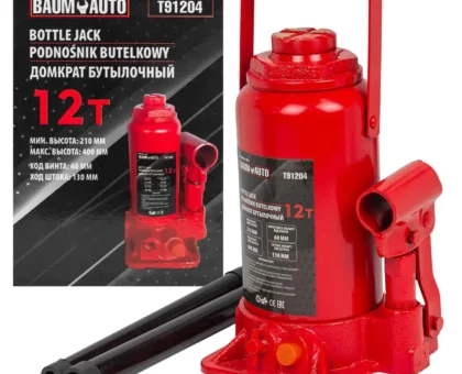 Домкрат бутылочный 12т с клапаном (h min 210мм, h max 400мм, ход штока-130мм, ход винта-60мм)