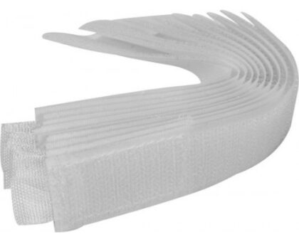 Лента тканая Velcro для стяжки кабеля на липучке  300мм, 10шт (белая)