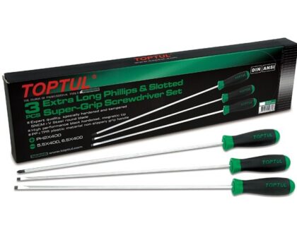Набор отверток 3шт EXTRA LONG (SL5,5 SL6,5 PH2) 400mm TOPTUL