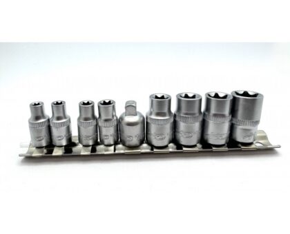 Головки торцевые TORX 1/4" E5-8, 3/8" Е10-16, набор 9 шт "H-D"