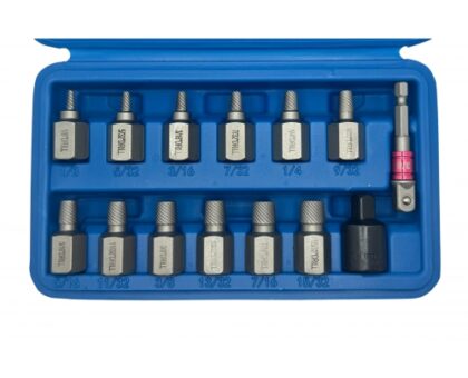 Экстракторы для шпилек 1/8"-15/32" + адаптер, набор 14пр., 42CrMo "H-D"