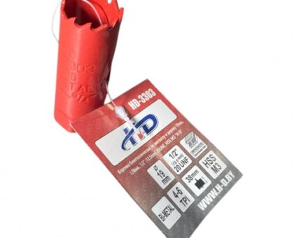 Коронка биметаллическая по металлу и дереву 19мм., L38мм., 1/2"-20UNF, HSS M3 "H-D"