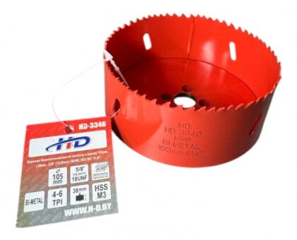 Коронка биметаллическая по металлу и дереву 105мм., L38мм., 5/8"-18UNF, HSS M3 "H-D"