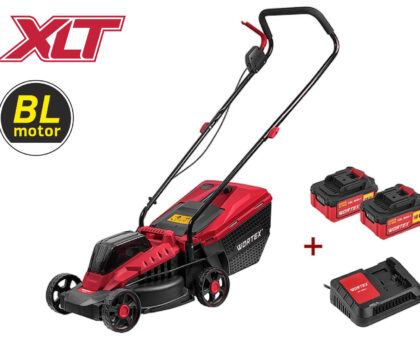 Газонокосилка аккумуляторная WORTEX CLM 3336 ALL1 XLT SET БЕСЩЁТ.ДВИГ., 18В+18В, 2акб, 4Ач, шир.3