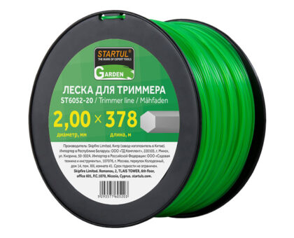 Леска ф 2.0 мм х 378 м шестигр. сеч. STARTUL GARDEN