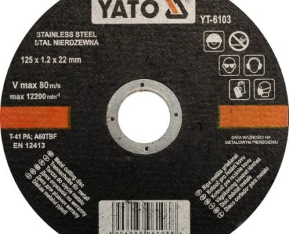 Круг отрезной по нержавеющей стали 125х1,2х22мм "Yato"