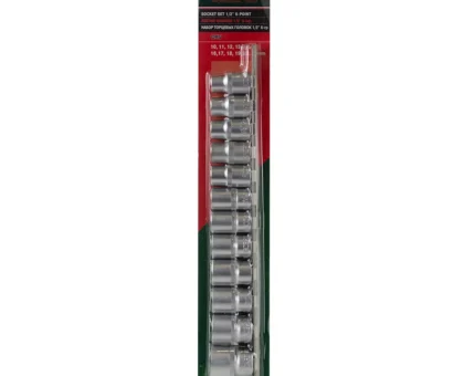 Набор головок 12пр. 1/2''6гр.(10-19,22,24мм), на планке