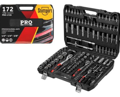 Набор головок и бит 172пр. 1/4",3/8",1/2" PRO STARTUL STUTTGART (PRO-172S)