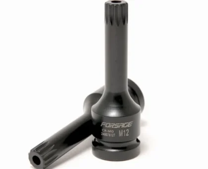 Головка-бита SPLINE глубокая ударная1/2'', M12 с отверстием