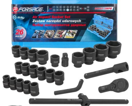 Набор инструментов ударных 26пр, 3/4''1''(6гр.)(17,19,22,24,27,30,32,33,34,35,36,36-12гр,38,41,46,50мм,1'':55,60,65мм)