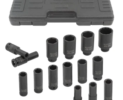 Набор головок ударных глубоких 15пр.,1/2''6гр.(10,12-17,19,21,22,24,27,30,32мм,36мм-12гр), в пластиковом кейсе