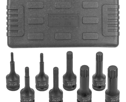 Набор головок-бит SPLINE ударных 8пр.,1/2''(M5, M6, M8, M10, M12, M14, M16, M18), в кейсе