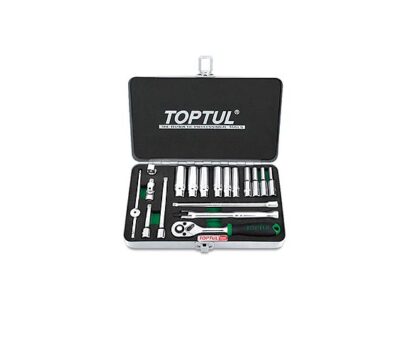 Набор головок 1/4" 4-13мм 18предм. 6гр. метал. кейс  TOPTUL