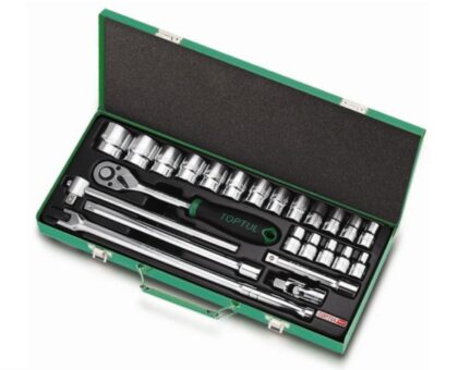 Набор головок 1/2" 8-32мм 24предм. 6гр. метал.кейс TOPTUL