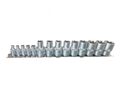 Головки торцевые TORX 1/4" E4-8, 1/2" E10-24, набор 14 предметов "H-D"