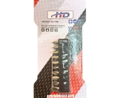 Биты крестообразные и шлицевые 25мм 1/4" S2 (набор 10пр) "H-D"