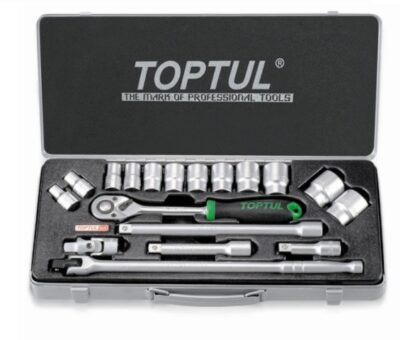 Набор головок 1/2" 10-32мм 18предм. 6гр. метал.кейс TOPTUL