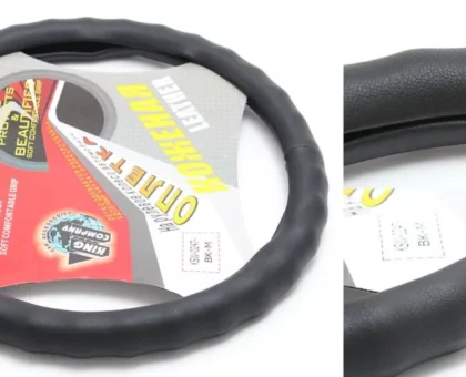 Чехол руля кожа TS-9115-M (black)