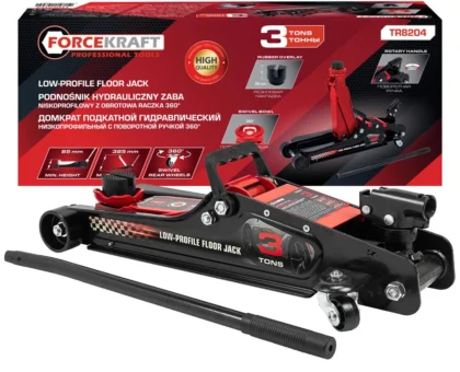 Домкрат подкатной гидравлический низкопрофильный с поворотной ручкой 3т